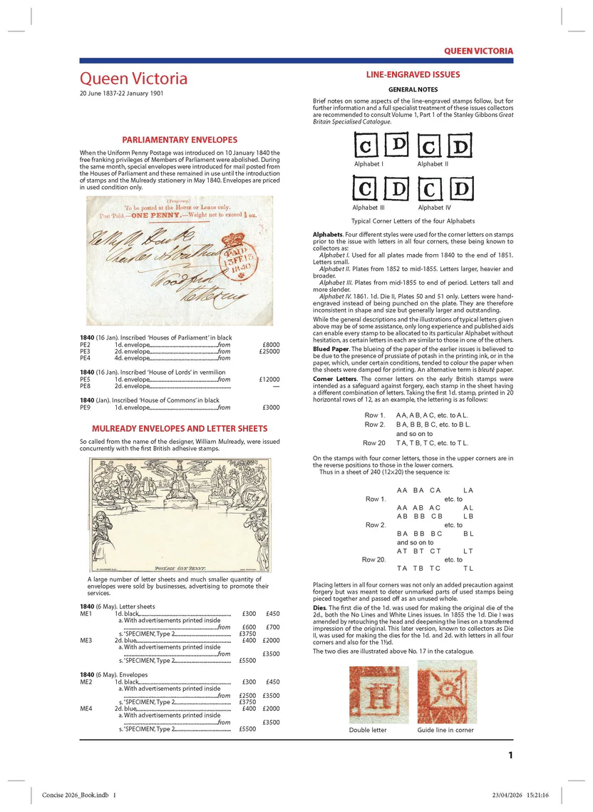 Stanley Gibbons Great Britain Concise Stamp 2026 Catalogue - Image 2