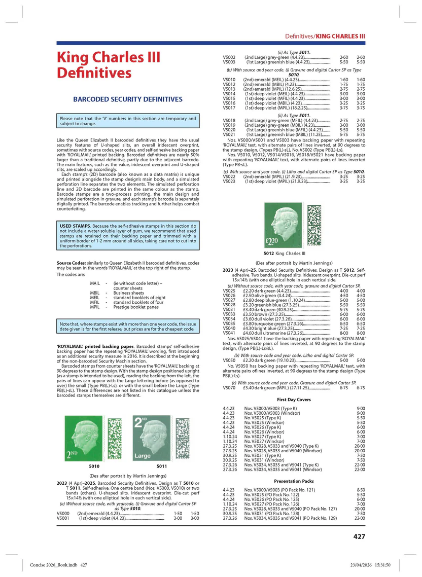 Stanley Gibbons Great Britain Concise Stamp 2026 Catalogue - Image 4
