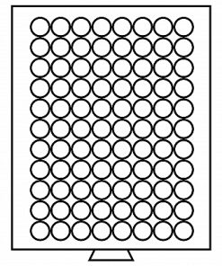 Coin box 88 round compartments with 21.5 mm spaces